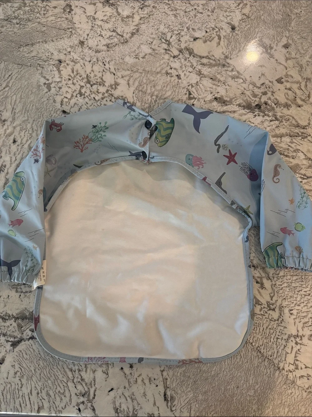 Long sleeve bib and around the neck bib set